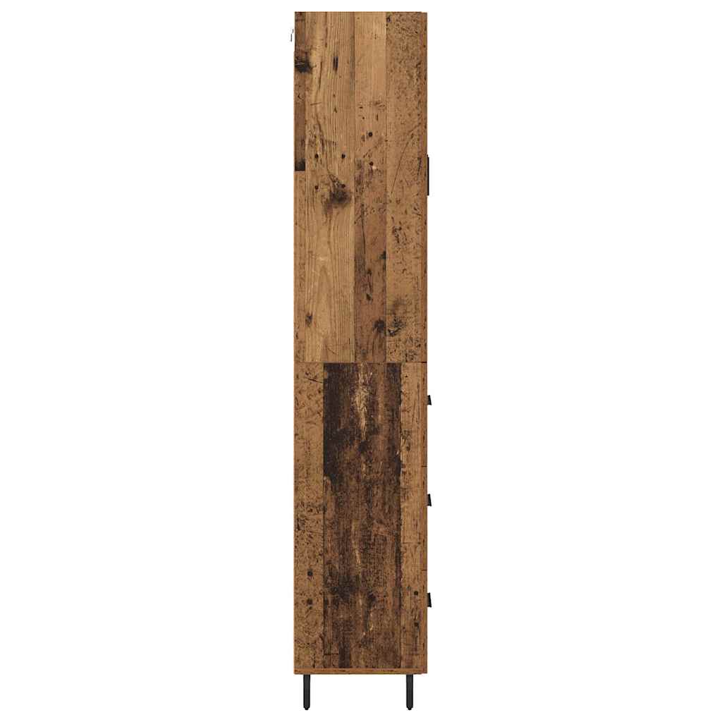 Highboard 2 stk. Gammelt træ 69,5 x 34 x 180 cm Konstrueret træ
