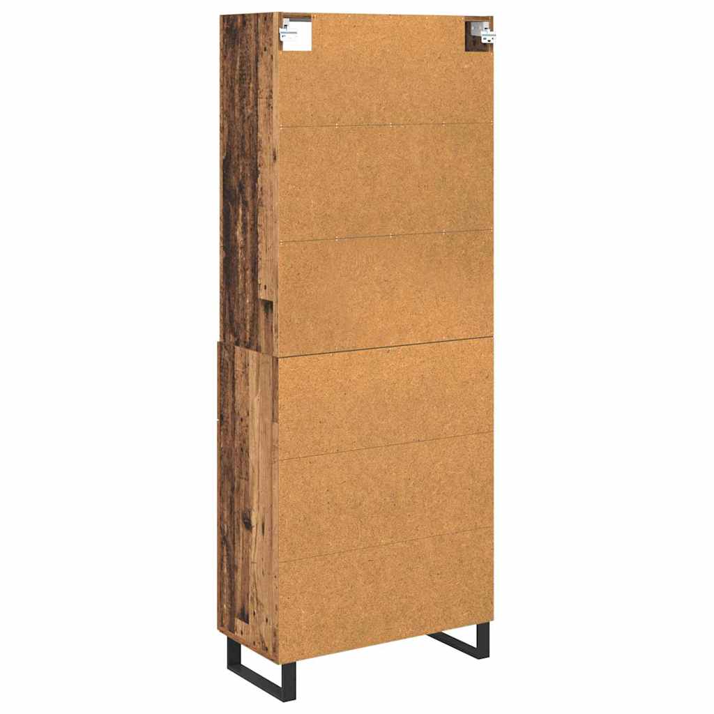 Highboard 2 stk. Gammelt træ 69,5 x 34 x 180 cm