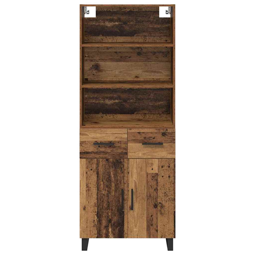 Highboard 2 stk. Gammelt træ 69,5 x 34 x 180 cm
