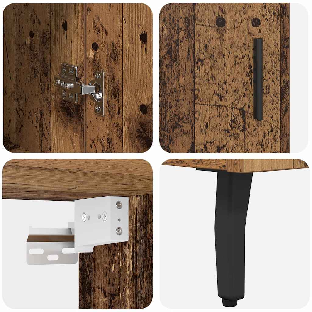 Highboard 2 stk. Gammelt træ 69,5 x 34 x 180 cm Konstrueret træ