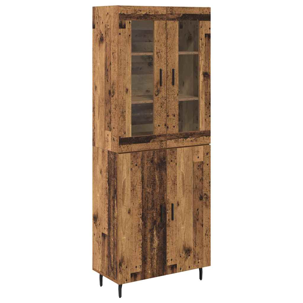 Highboard 2 stk. Gammelt træ 69,5 x 34 x 180 cm Konstrueret træ