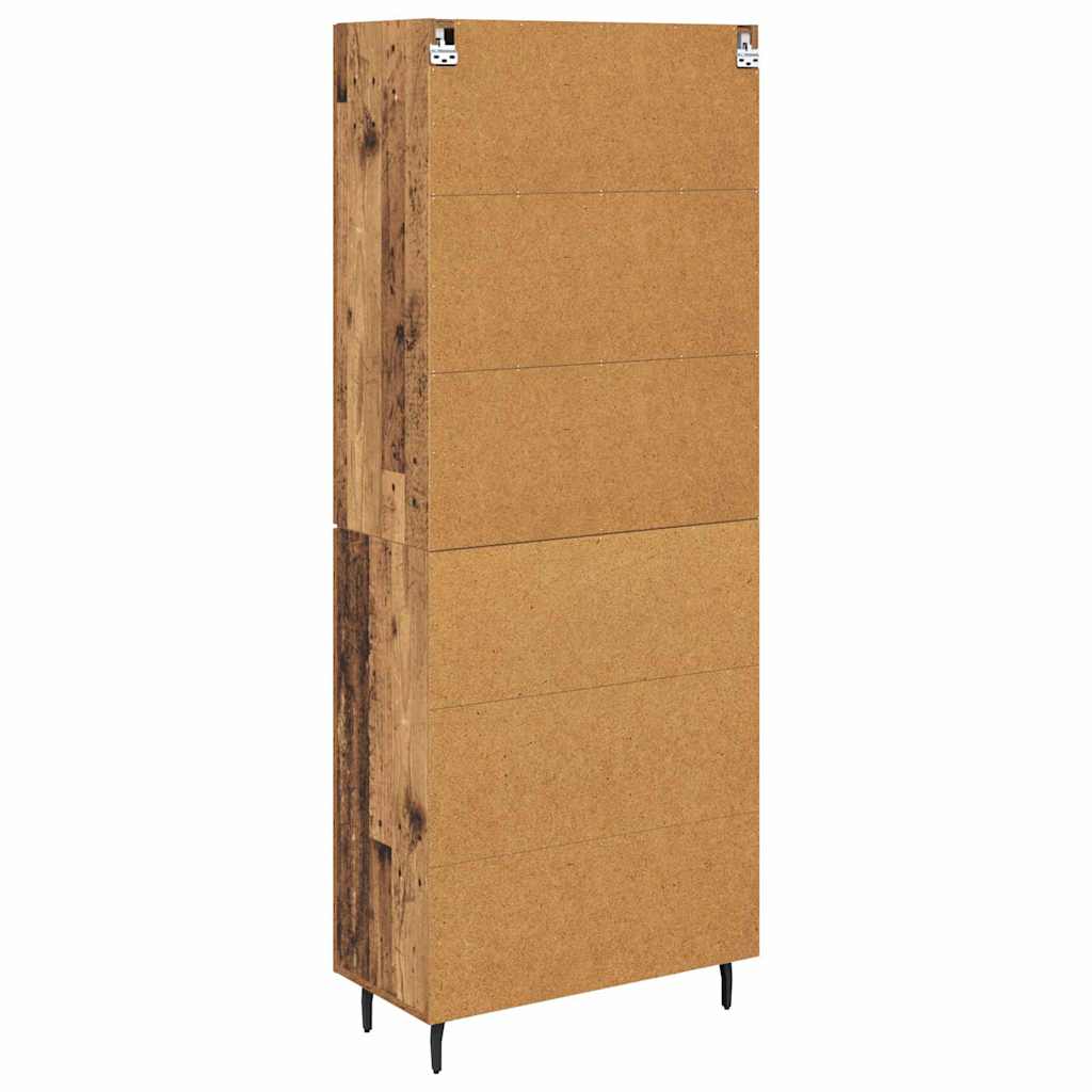 Highboard 2 stk. Gammelt træ 69,5 x 34 x 180 cm Konstrueret træ