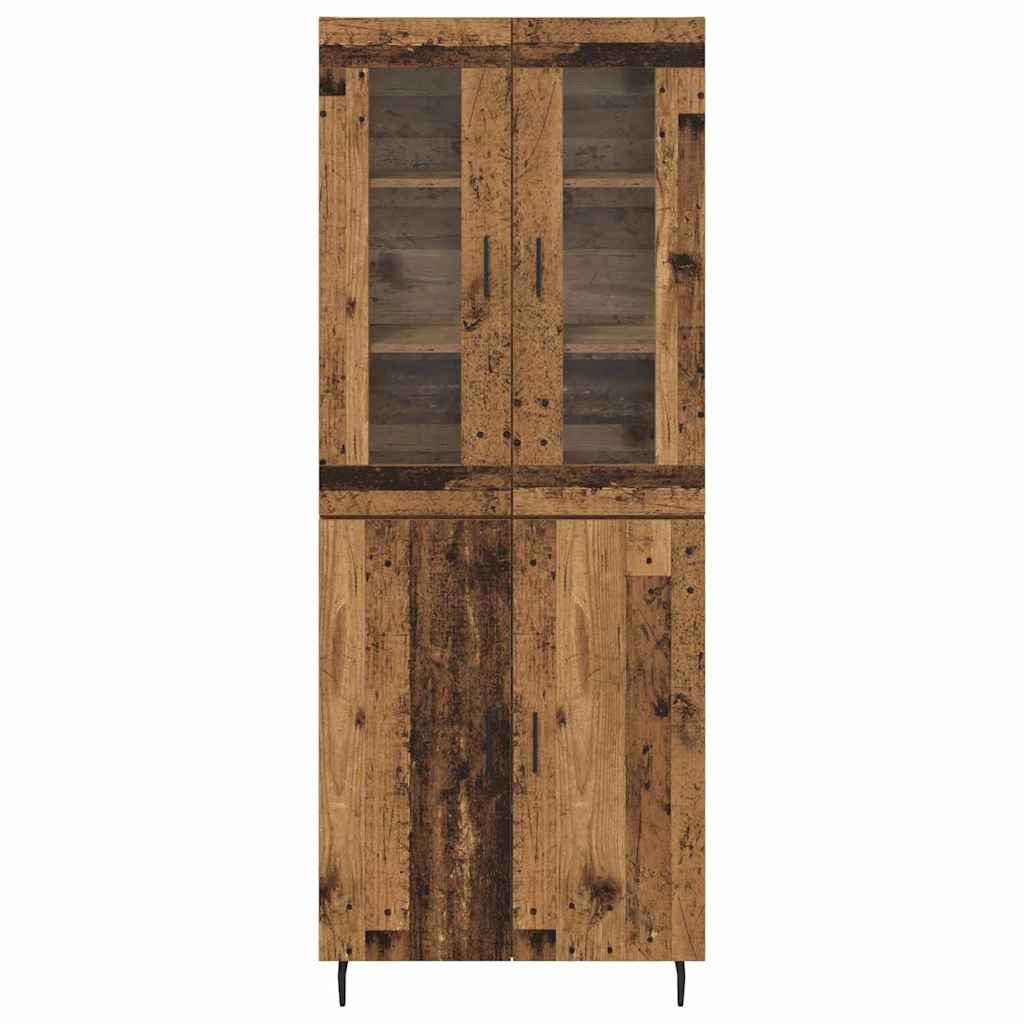Highboard 2 stk. Gammelt træ 69,5 x 34 x 180 cm Konstrueret træ