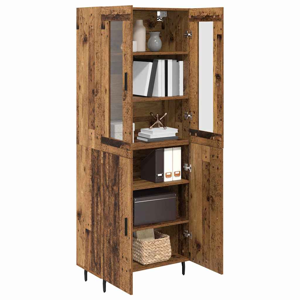 Highboard 2 stk. Gammelt træ 69,5 x 34 x 180 cm Konstrueret træ