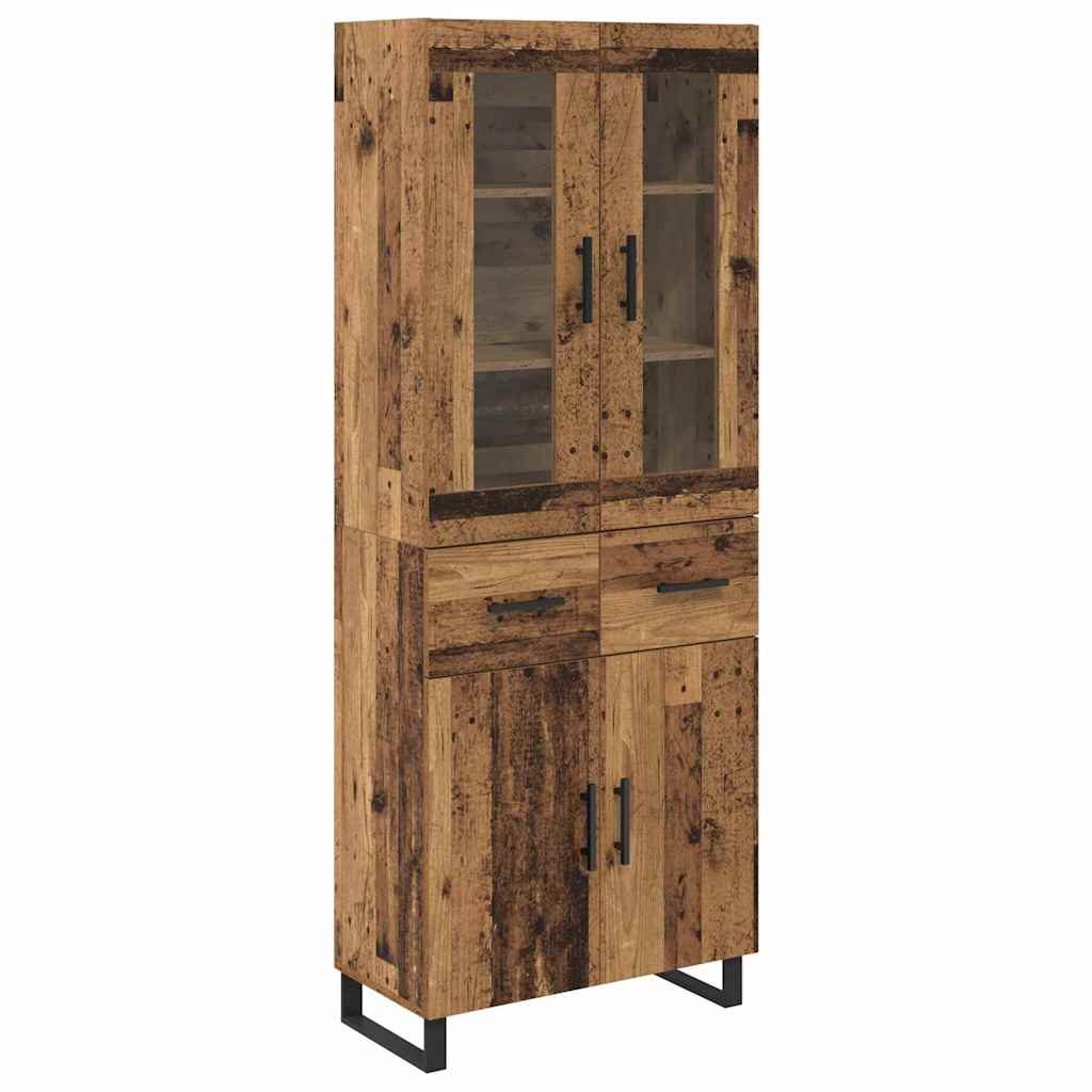 Highboard 2 stk. Gammelt træ 69,5 x 34 x 180 cm Konstrueret træ