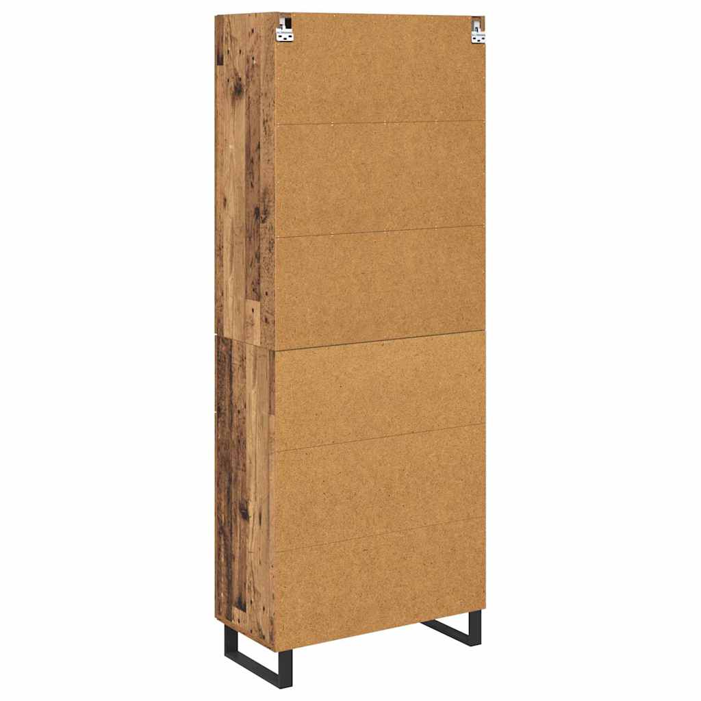 Highboard 2 stk. Gammelt træ 69,5 x 34 x 180 cm Konstrueret træ