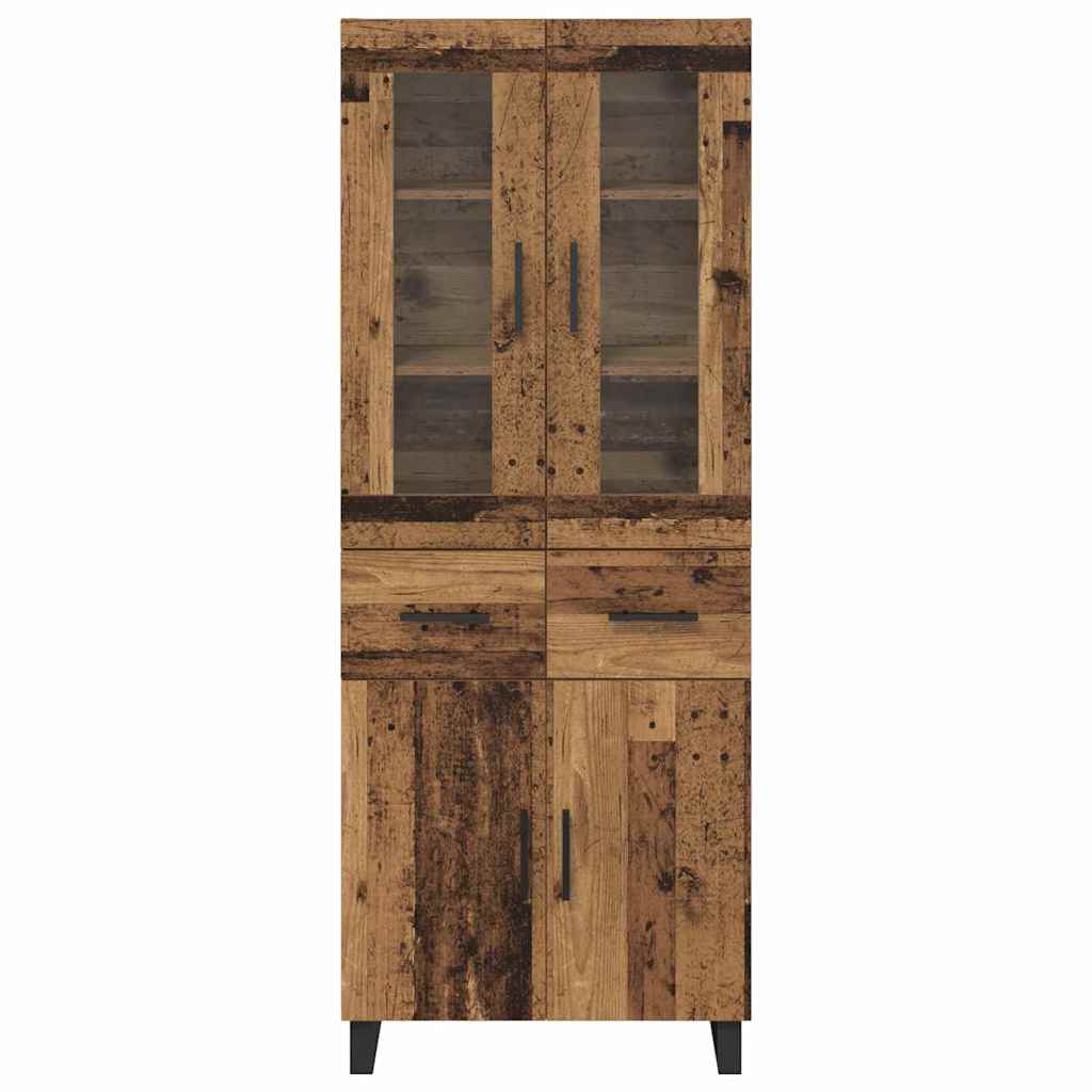 Highboard 2 stk. Gammelt træ 69,5 x 34 x 180 cm Konstrueret træ