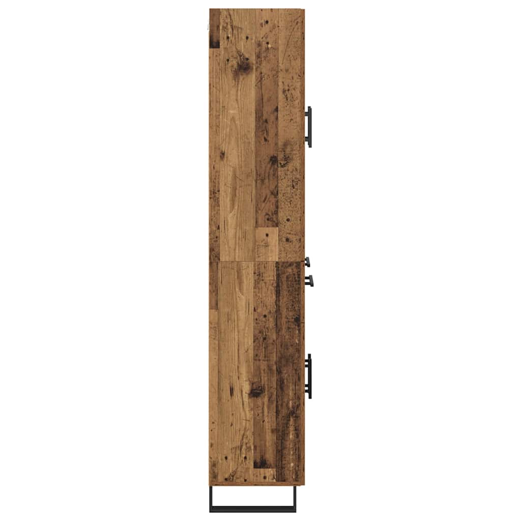 Highboard 2 stk. Gammelt træ 69,5 x 34 x 180 cm Konstrueret træ