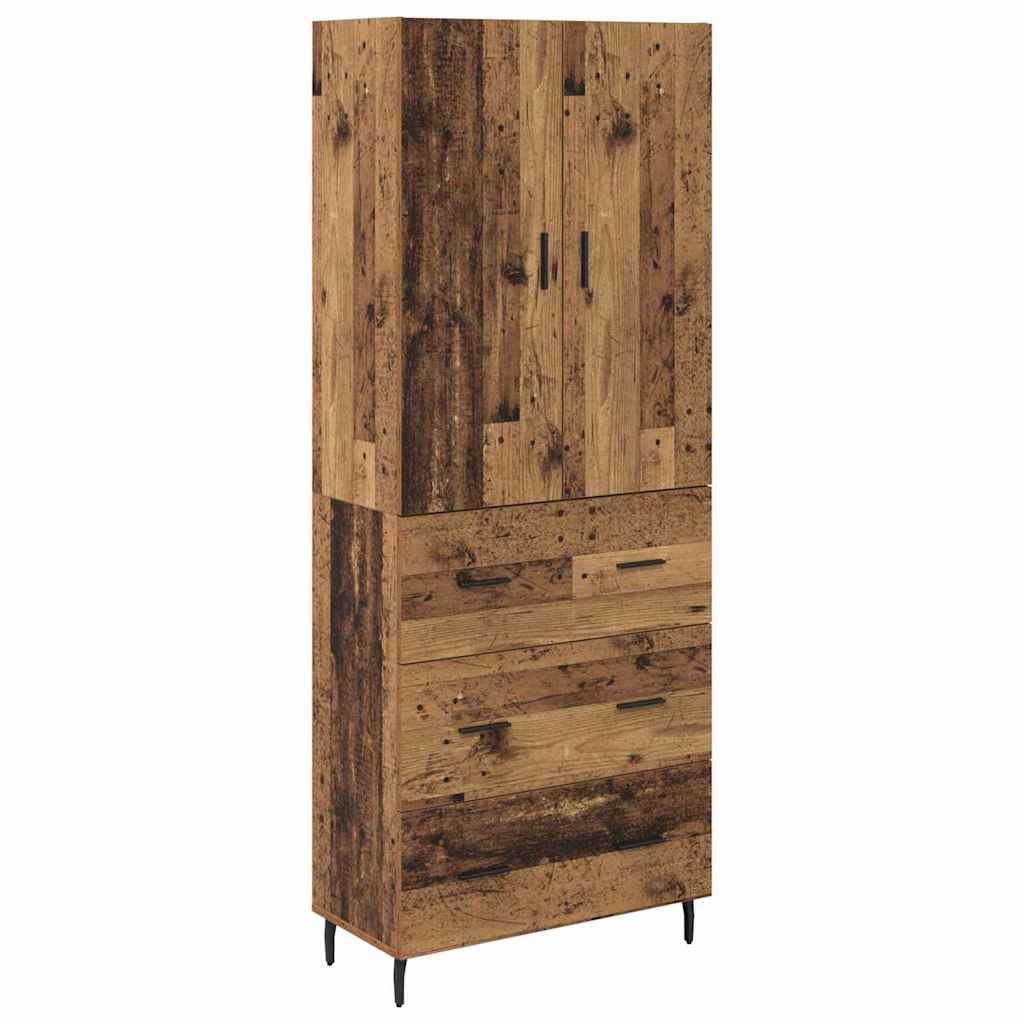 Highboard 2 stk. Gammelt træ 69,5 x 34 x 180 cm Konstrueret træ