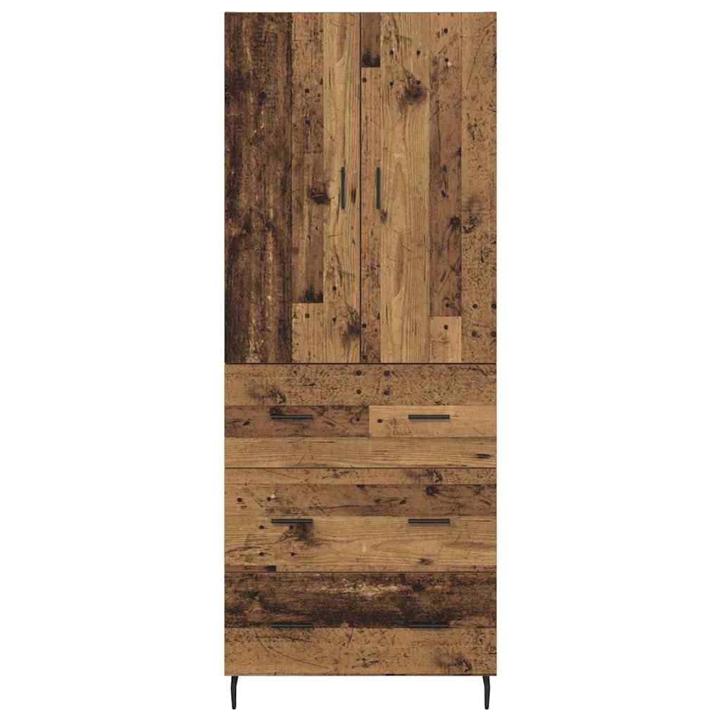 Highboard 2 stk. Gammelt træ 69,5 x 34 x 180 cm Konstrueret træ