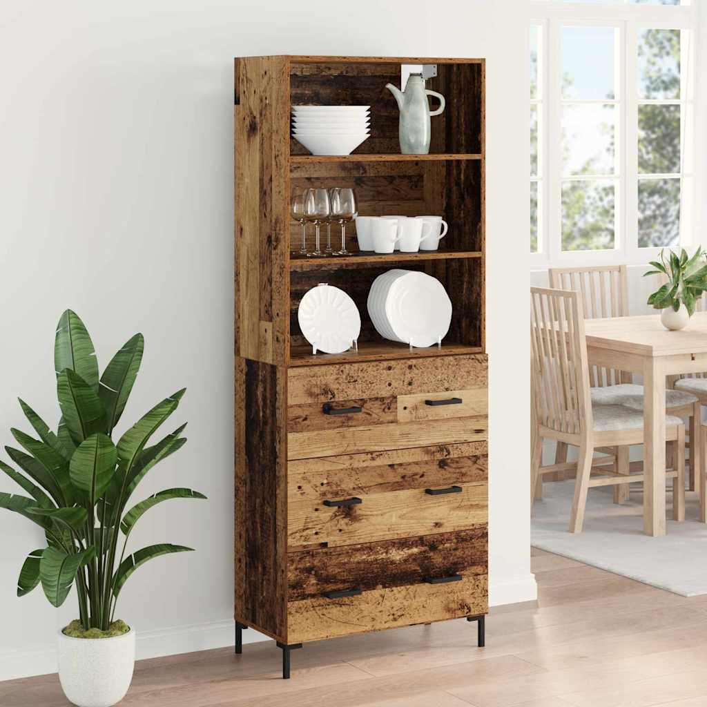 Highboard Gammelt træ 69,5 x 34 x 180 cm Konstrueret træ