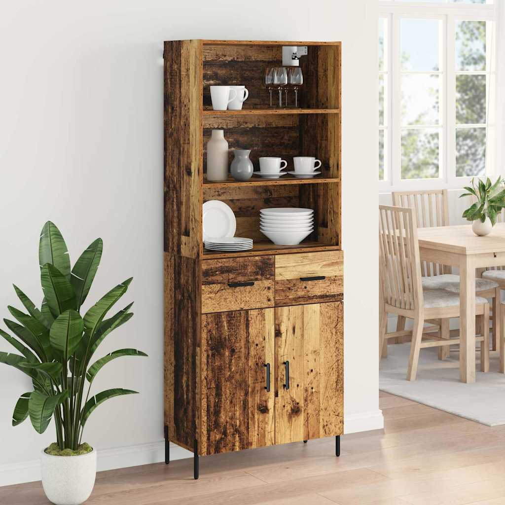 Highboard Gammelt træ 69,5 x 32,5 x 180 cm Konstrueret træ