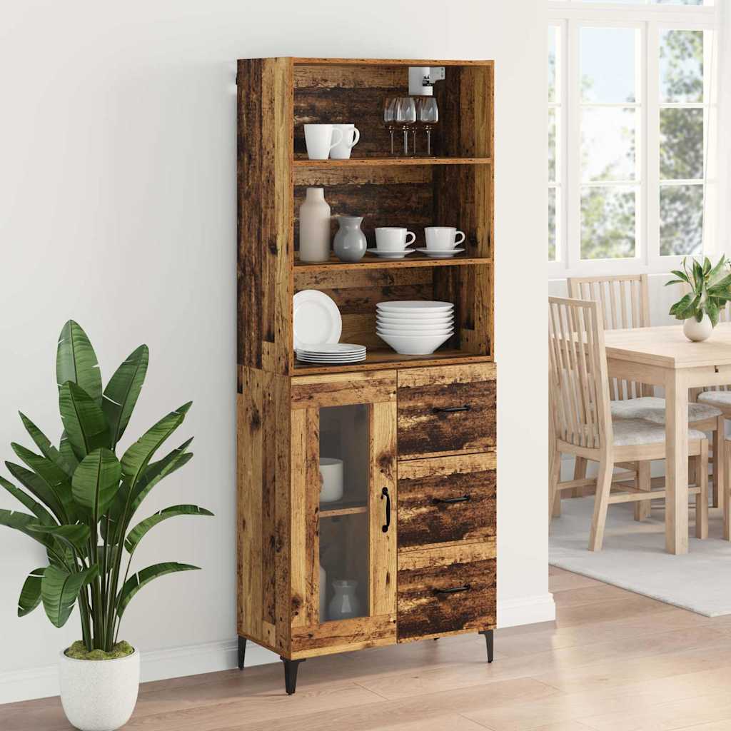 Highboard Gammelt træ 69,5 x 34 x 180 cm Konstrueret træ