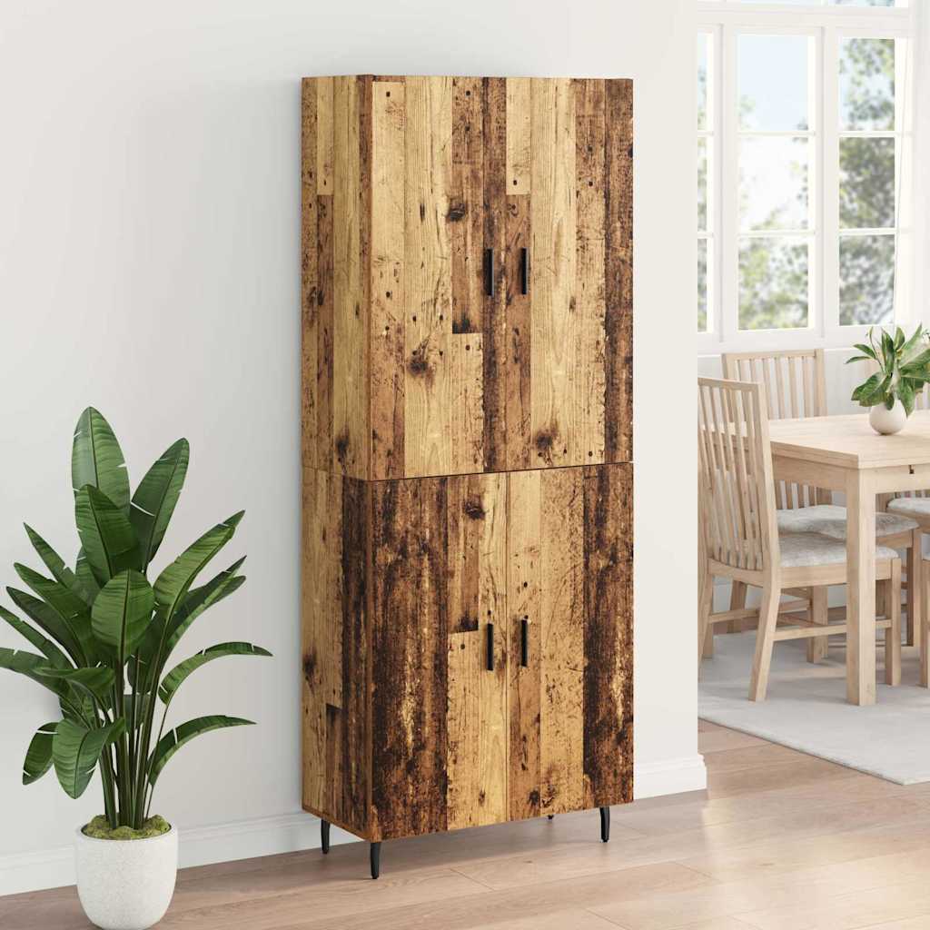 Highboard 2 stk. Gammelt træ 69,5 x 34 x 180 cm Konstrueret træ