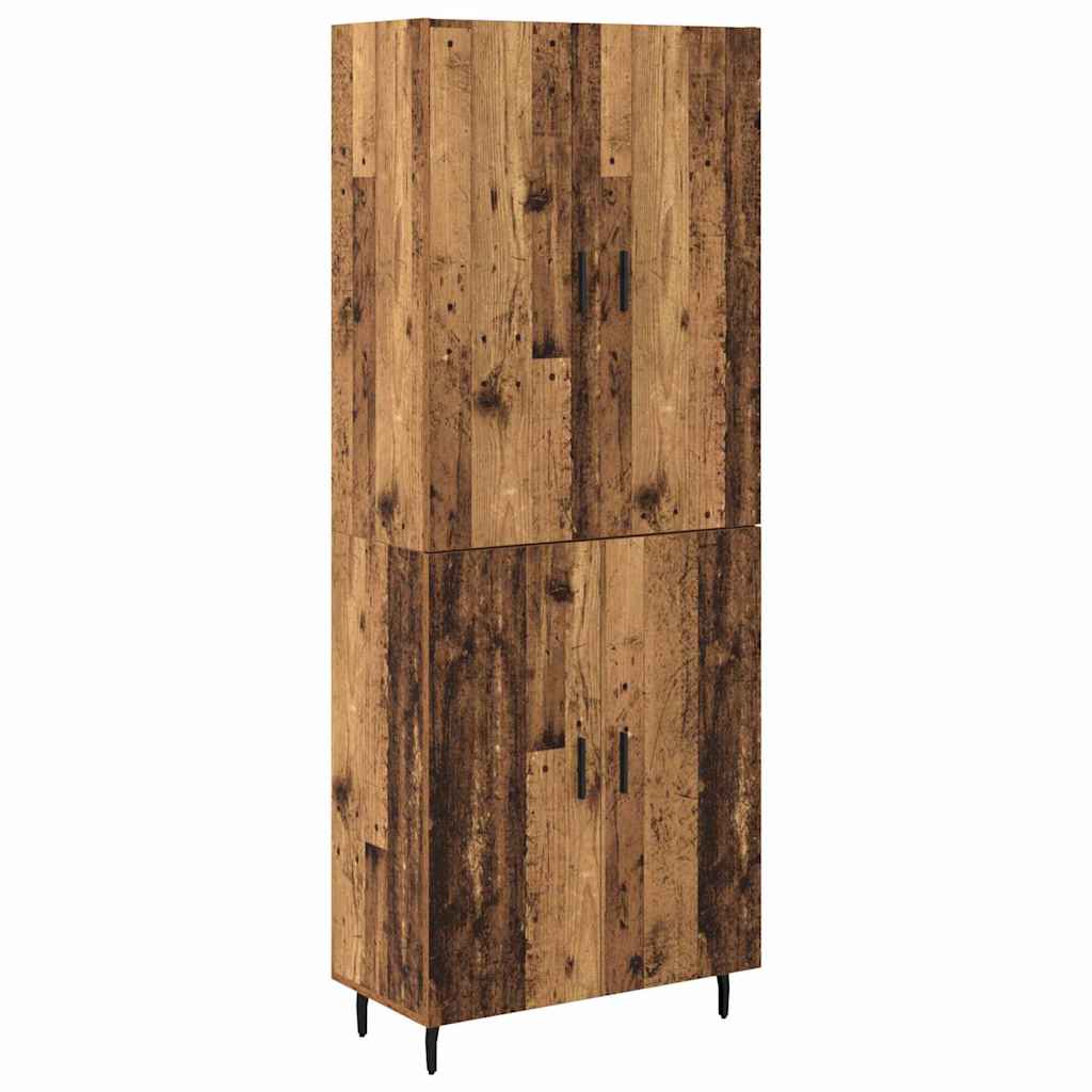 Highboard 2 stk. Gammelt træ 69,5 x 34 x 180 cm Konstrueret træ