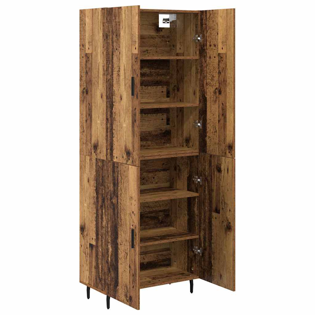 Highboard 2 stk. Gammelt træ 69,5 x 34 x 180 cm Konstrueret træ