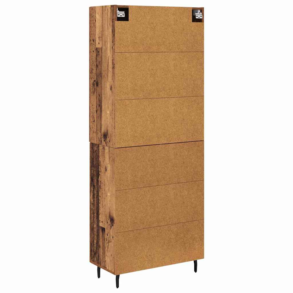 Highboard 2 stk. Gammelt træ 69,5 x 34 x 180 cm Konstrueret træ