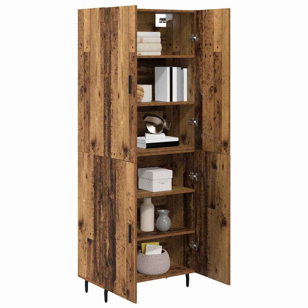 Highboard 2 stk. Gammelt træ 69,5 x 34 x 180 cm Konstrueret træ