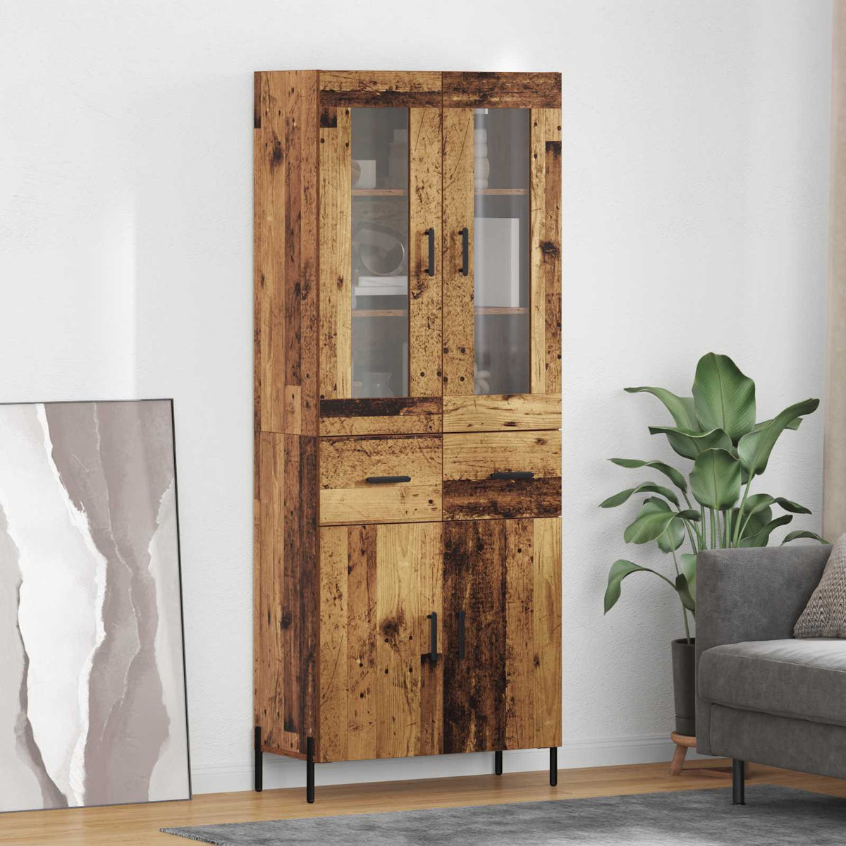 Highboard Gammelt træ 69,5 x 34 x 180 cm Konstrueret træ