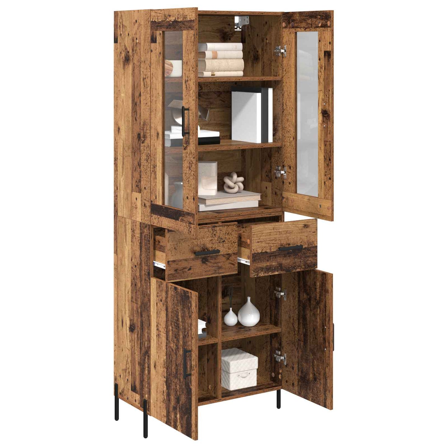 Highboard Gammelt træ 69,5 x 34 x 180 cm Konstrueret træ