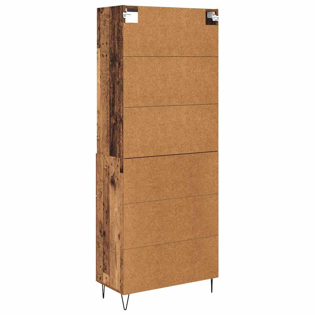 Highboard 2 stk. Gammelt træ 69,5 x 34 x 180 cm