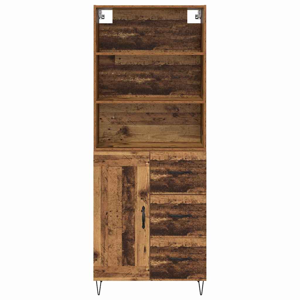 Highboard 2 stk. Gammelt træ 69,5 x 34 x 180 cm