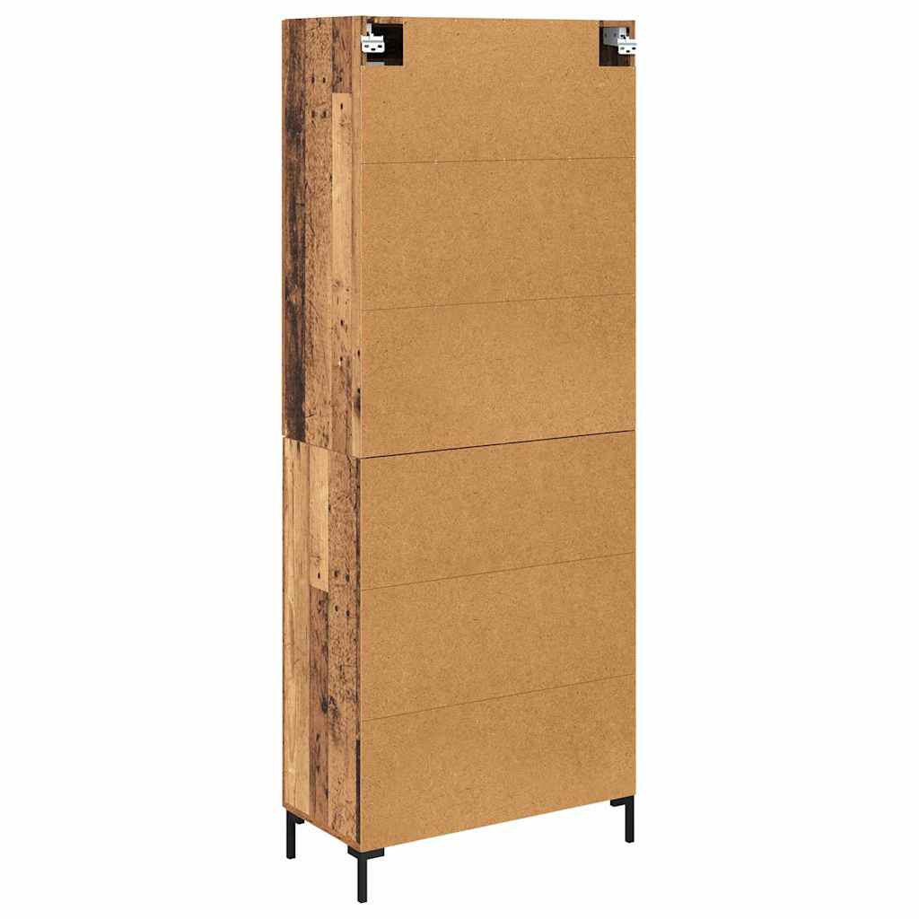 Highboard 2 stk. Gammelt træ 69,5 x 34 x 180 cm Konstrueret træ