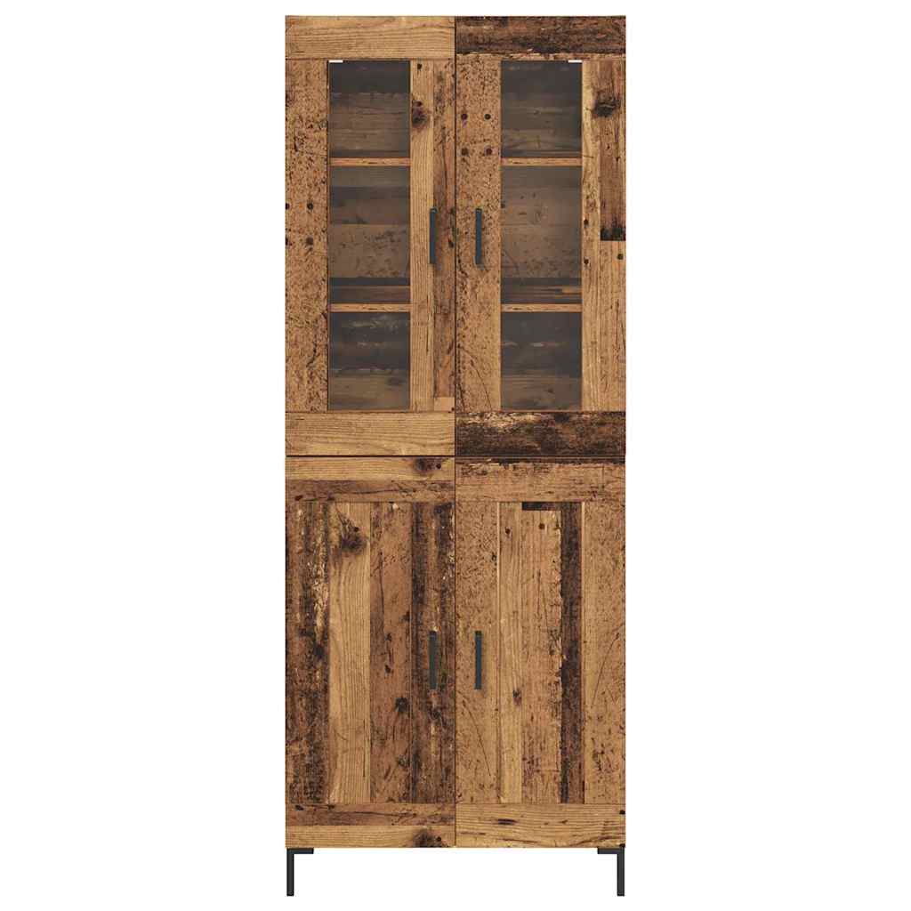 Highboard 2 stk. Gammelt træ 69,5 x 34 x 180 cm Konstrueret træ