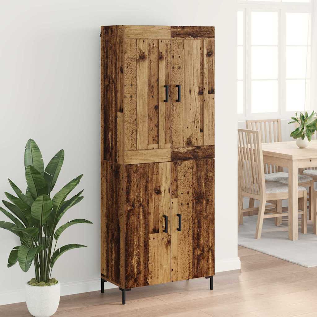 Highboard 2 stk. Gammelt træ 69,5 x 34 x 180 cm Konstrueret træ