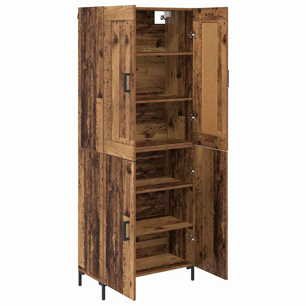 Highboard 2 stk. Gammelt træ 69,5 x 34 x 180 cm Konstrueret træ