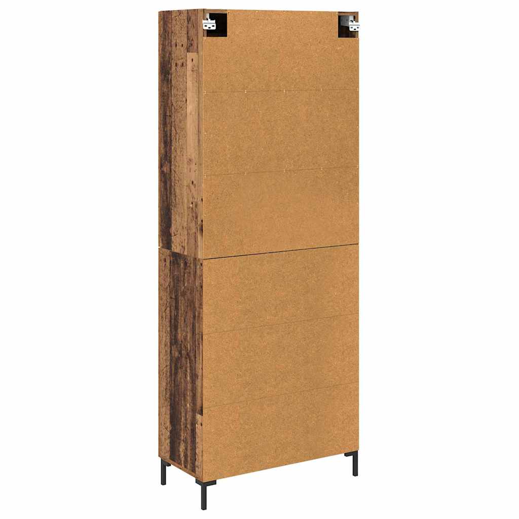 Highboard 2 stk. Gammelt træ 69,5 x 34 x 180 cm Konstrueret træ