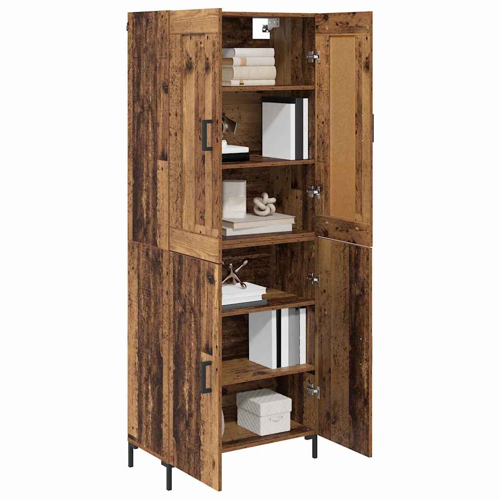 Highboard 2 stk. Gammelt træ 69,5 x 34 x 180 cm Konstrueret træ