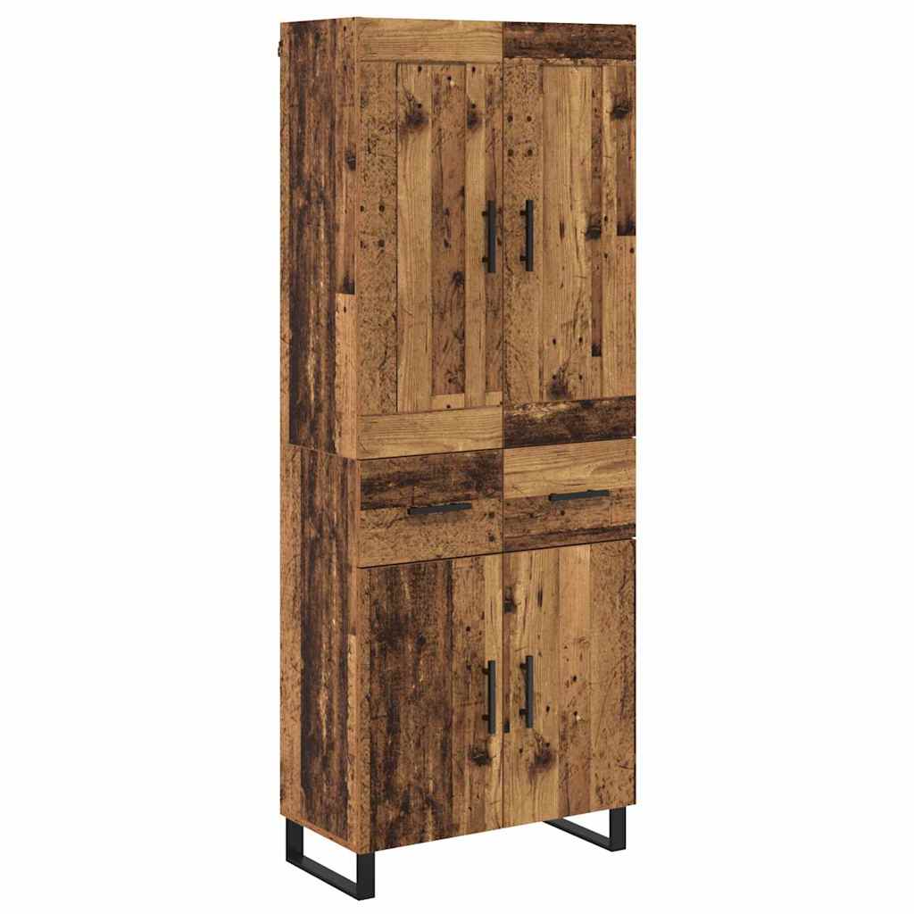 Highboard 2 stk. Gammelt træ 69,5 x 34 x 180 cm