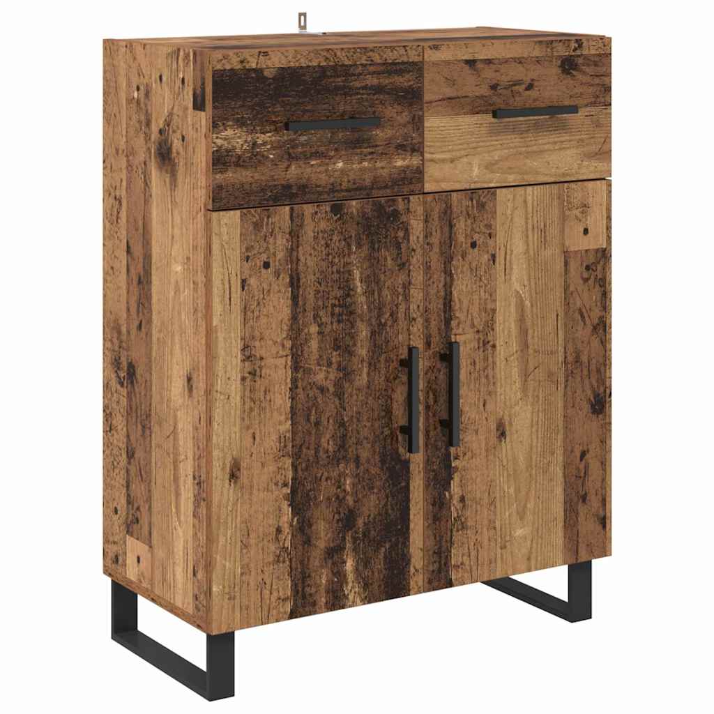 Highboard 2 stk. Gammelt træ 69,5 x 34 x 180 cm