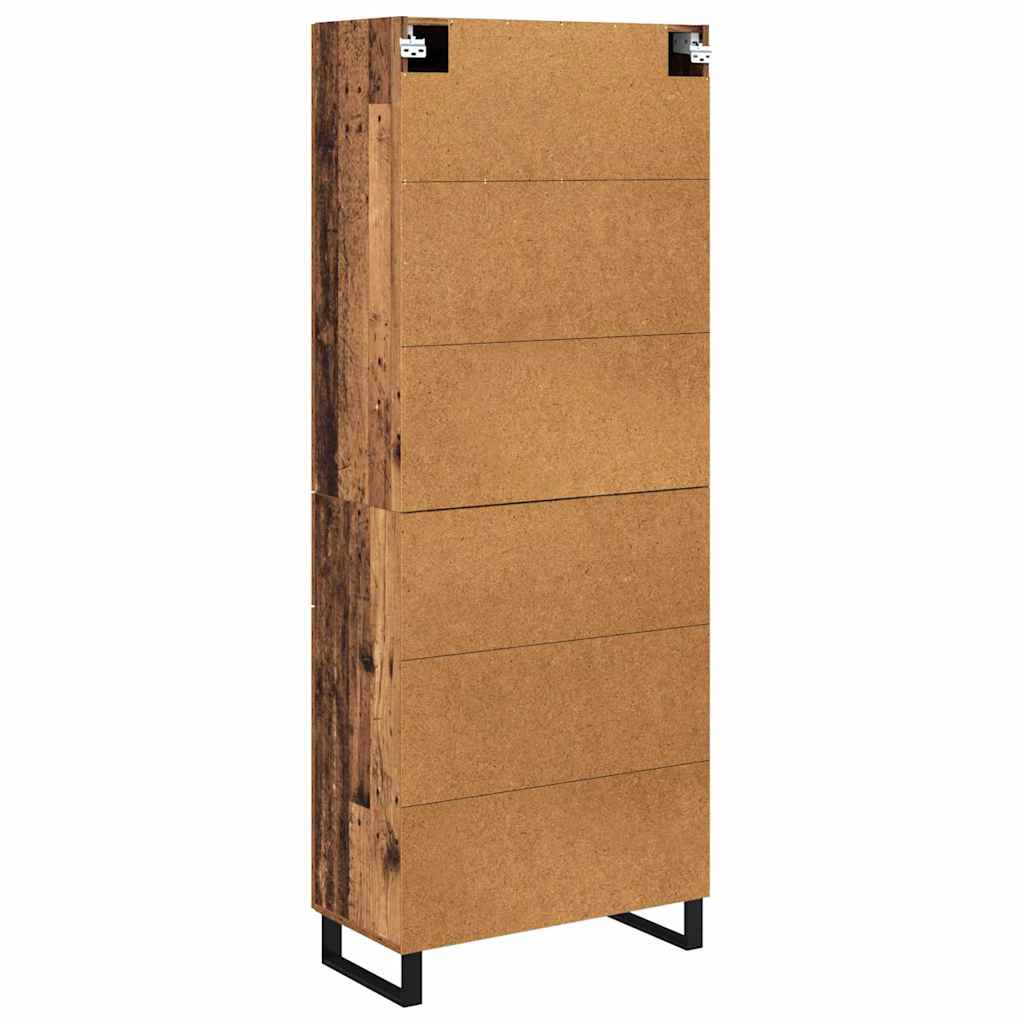 Highboard 2 stk. Gammelt træ 69,5 x 34 x 180 cm