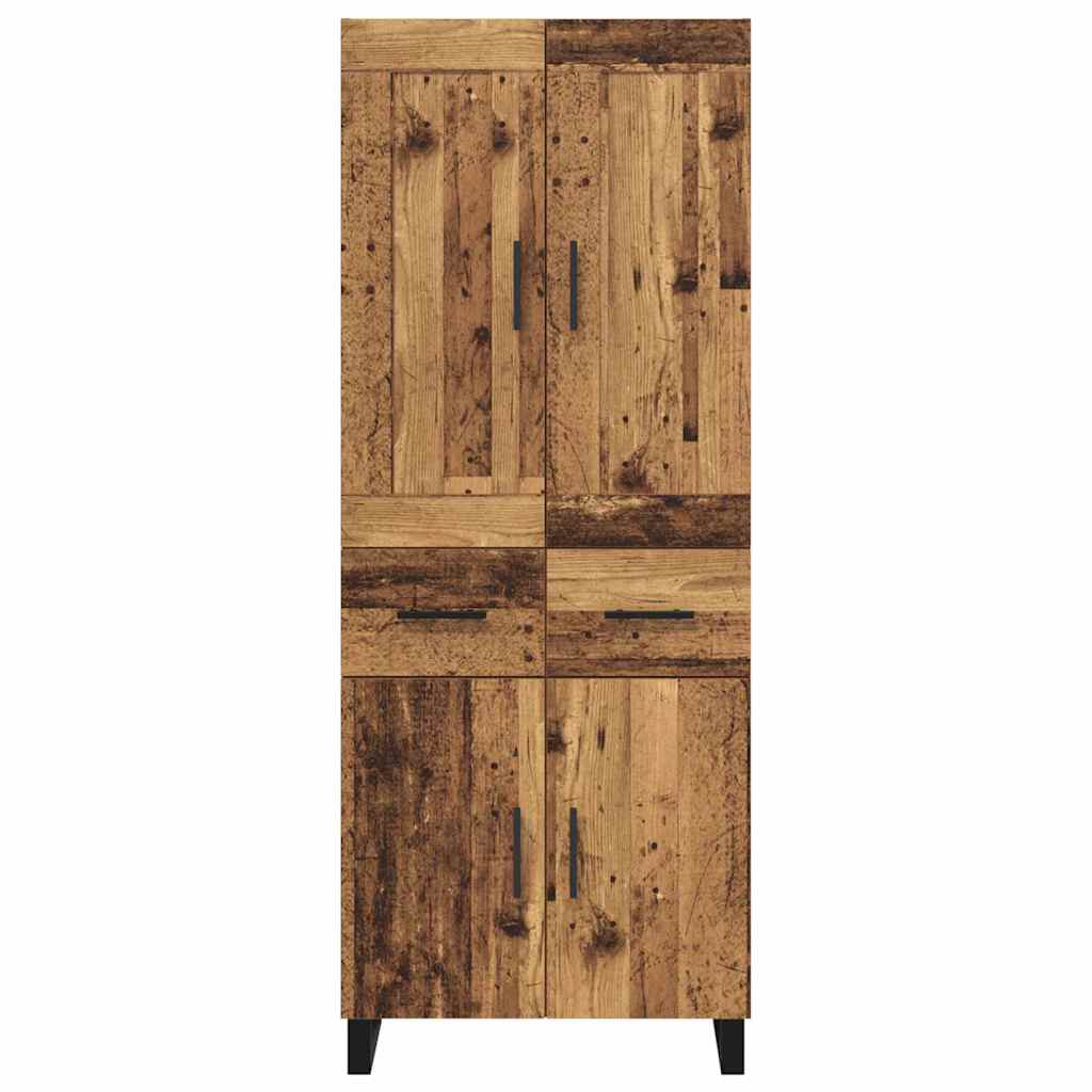 Highboard 2 stk. Gammelt træ 69,5 x 34 x 180 cm