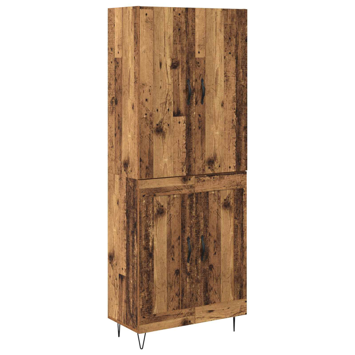Highboard 2 stk. Gammelt træ 69,5 x 34 x 180 cm Konstrueret træ