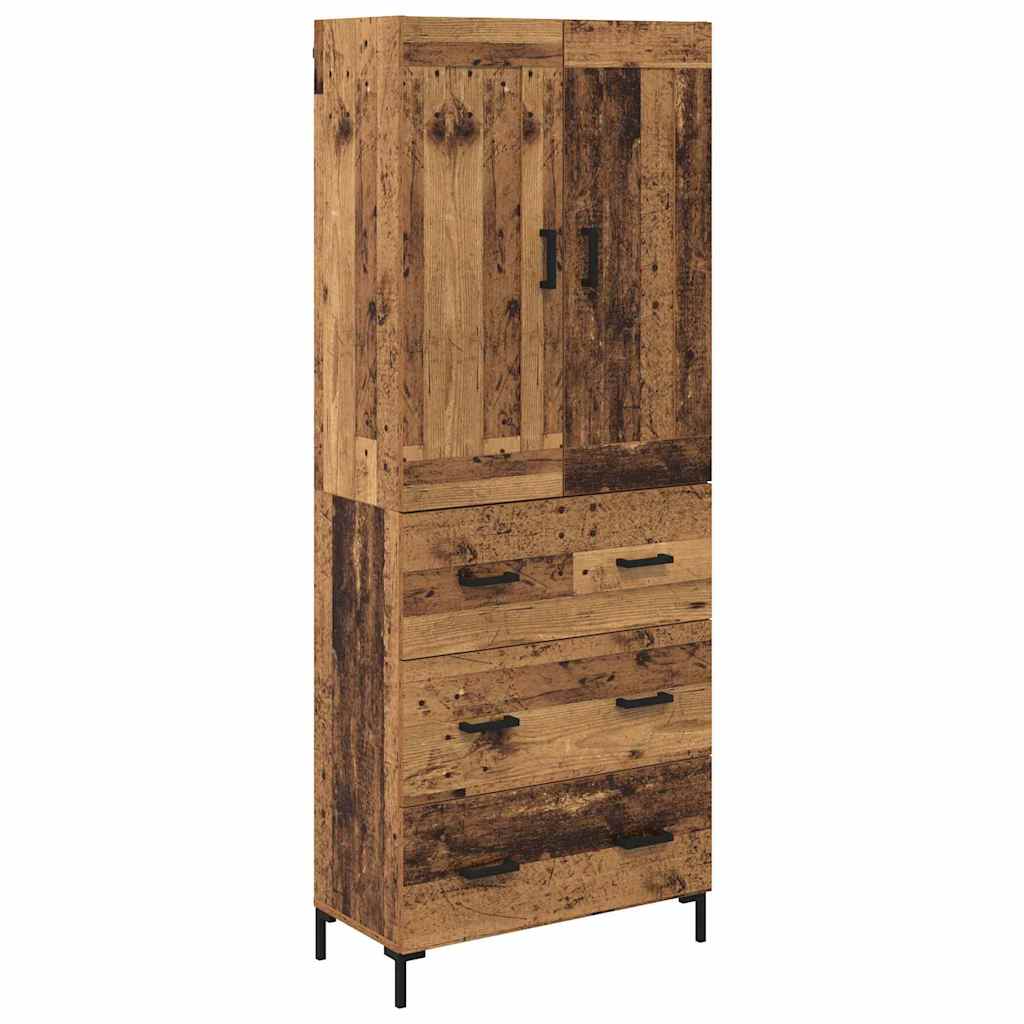 Highboard 2 stk. Gammelt træ 69,5 x 34 x 180 cm Konstrueret træ