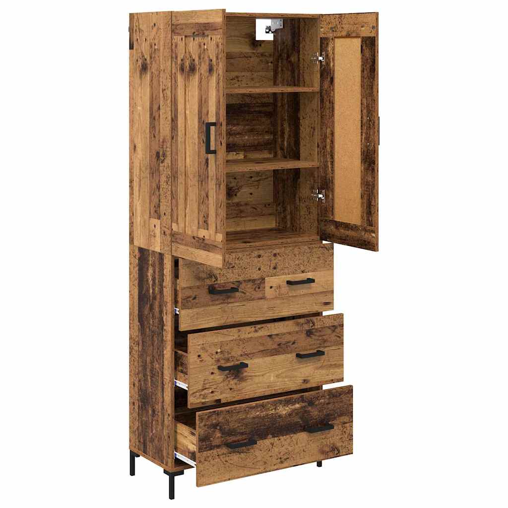Highboard 2 stk. Gammelt træ 69,5 x 34 x 180 cm Konstrueret træ