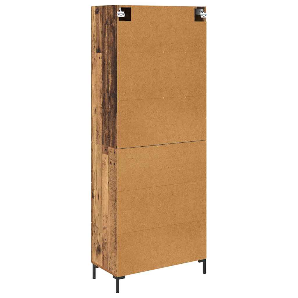 Highboard 2 stk. Gammelt træ 69,5 x 34 x 180 cm Konstrueret træ