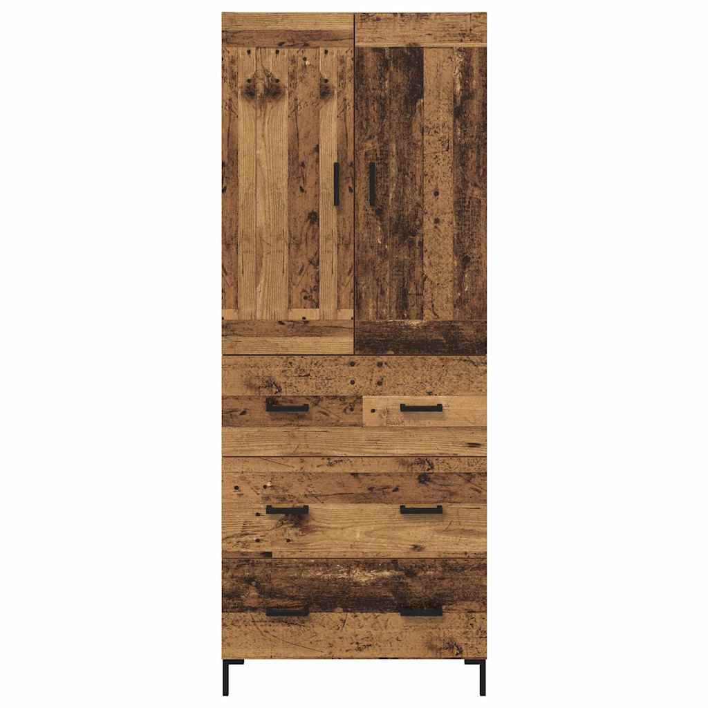 Highboard 2 stk. Gammelt træ 69,5 x 34 x 180 cm Konstrueret træ