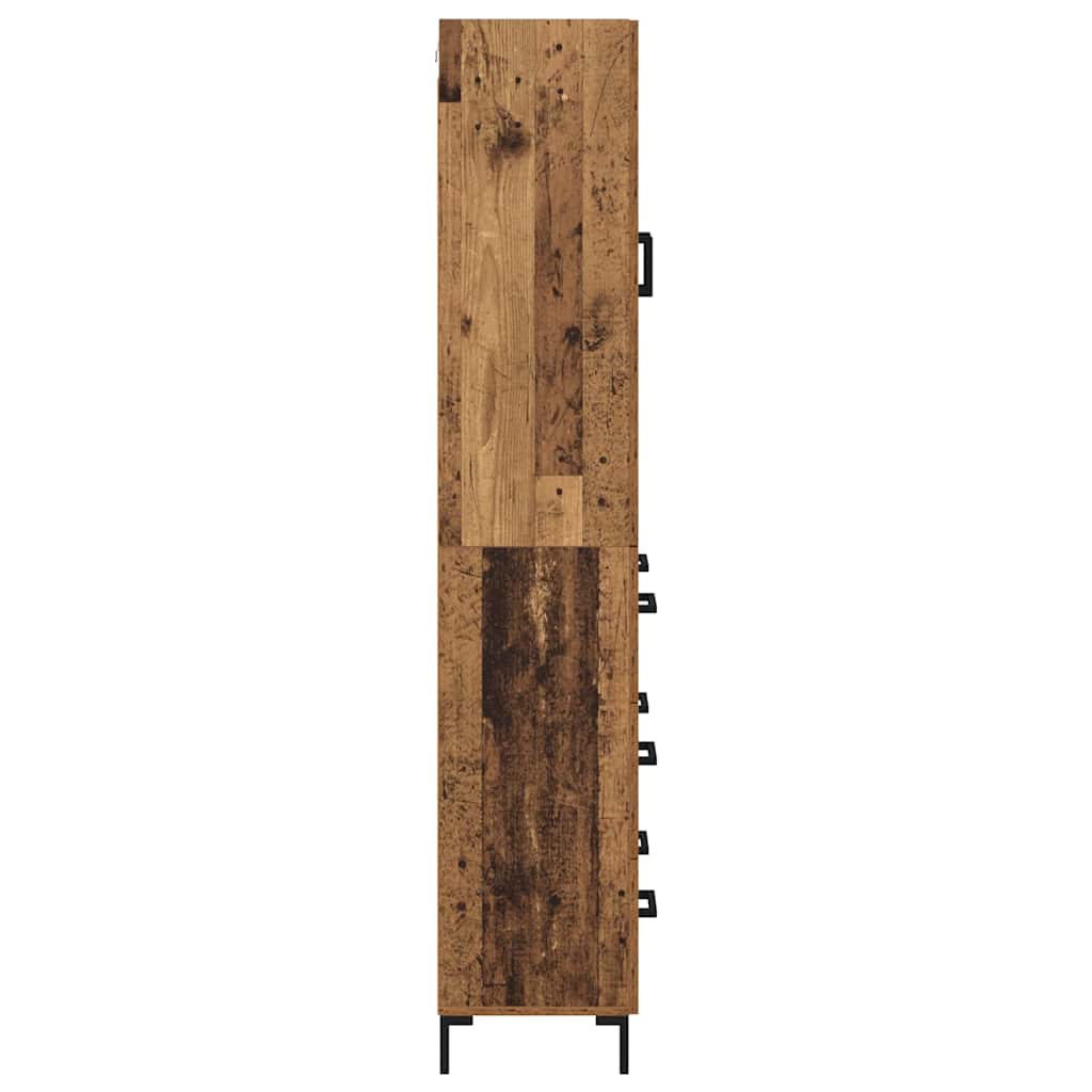 Highboard 2 stk. Gammelt træ 69,5 x 34 x 180 cm Konstrueret træ