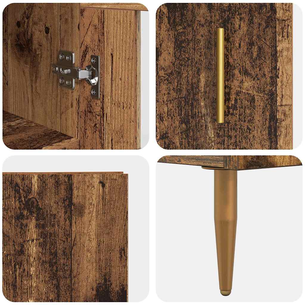 Highboard 2 stk. Gammelt træ 34,5 x 34 x 180 cm Konstrueret træ