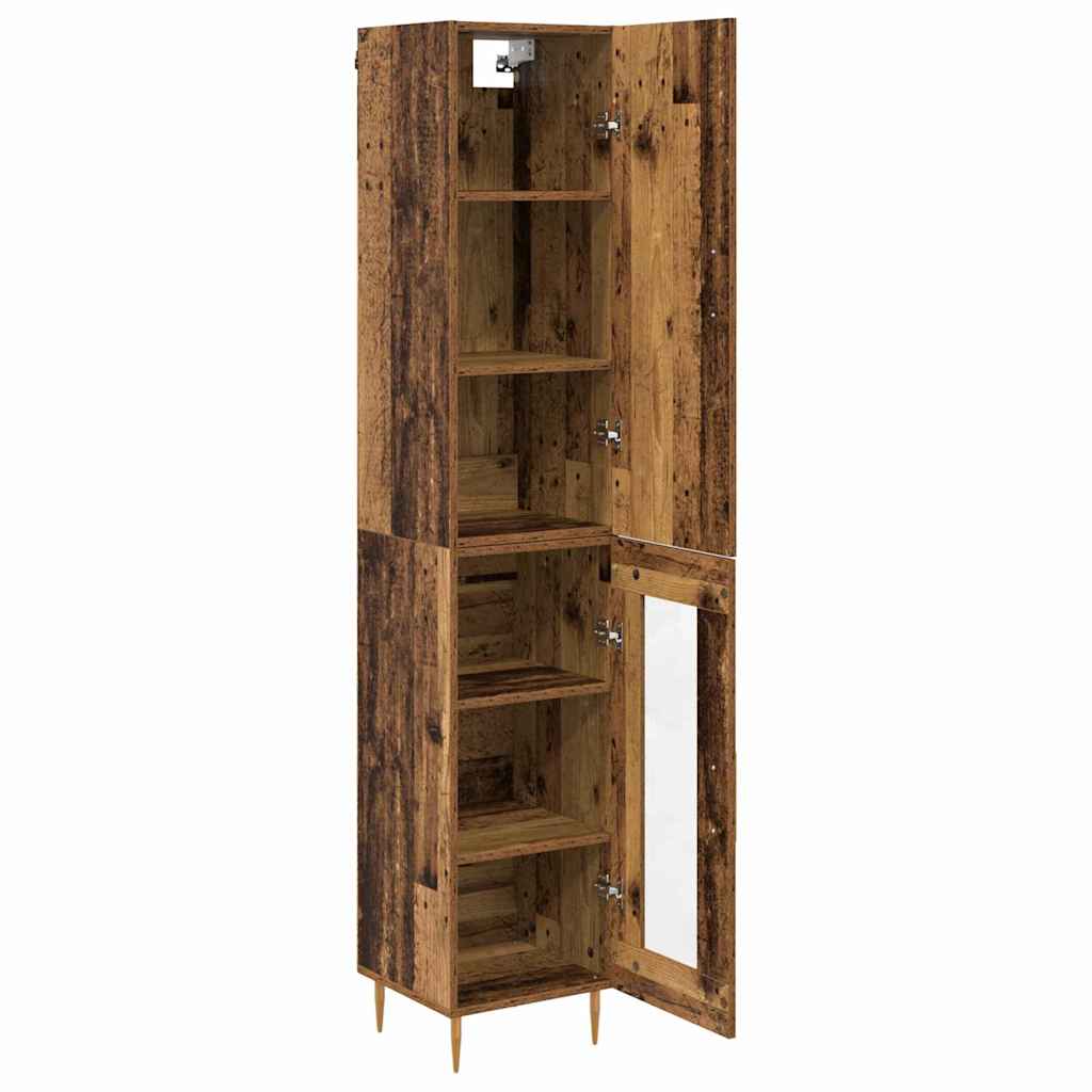 Highboard 2 stk. Gammelt træ 34,5 x 34 x 180 cm Konstrueret træ