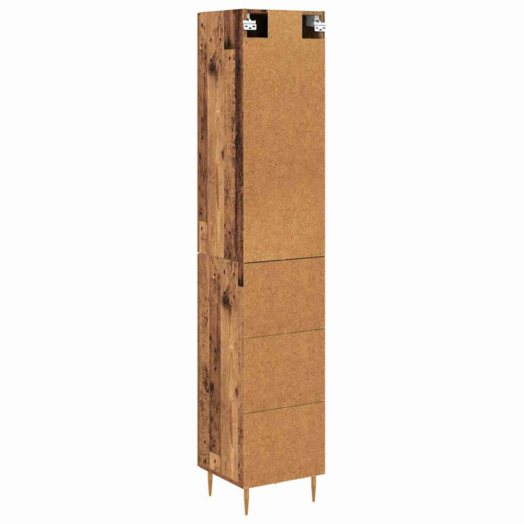 Highboard 2 stk. Gammelt træ 34,5 x 34 x 180 cm Konstrueret træ
