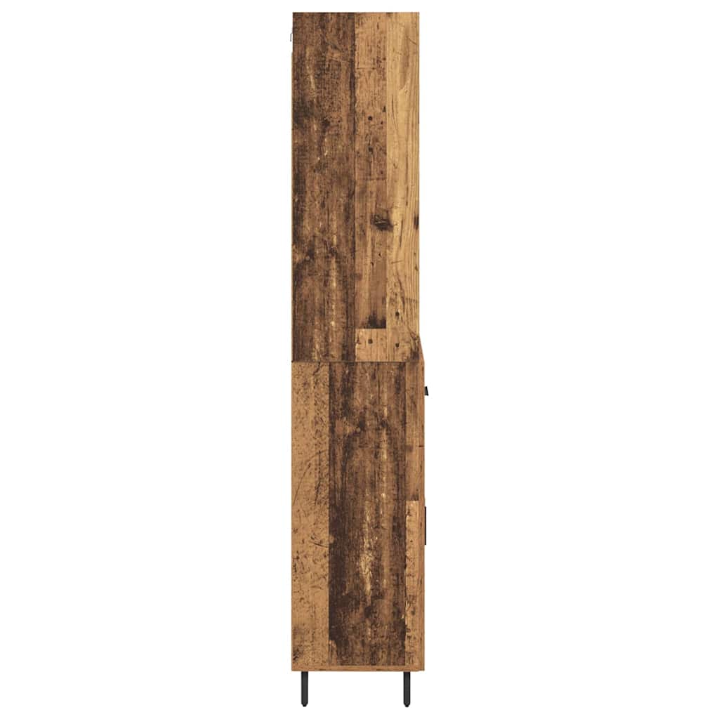 Highboard 2 stk. Gammelt træ 69,5 x 32,5 x 180 cm