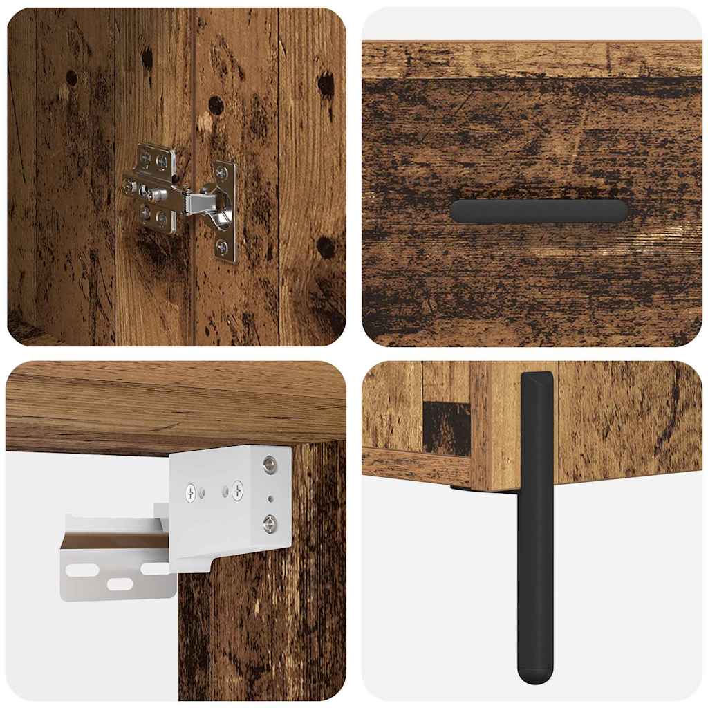 Highboard 2 stk. Gammelt træ 69,5 x 34 x 180 cm Konstrueret træ