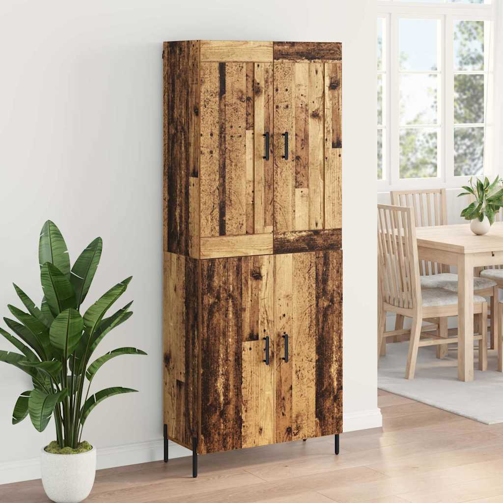 Highboard 2 stk. Gammelt træ 69,5 x 34 x 180 cm Konstrueret træ