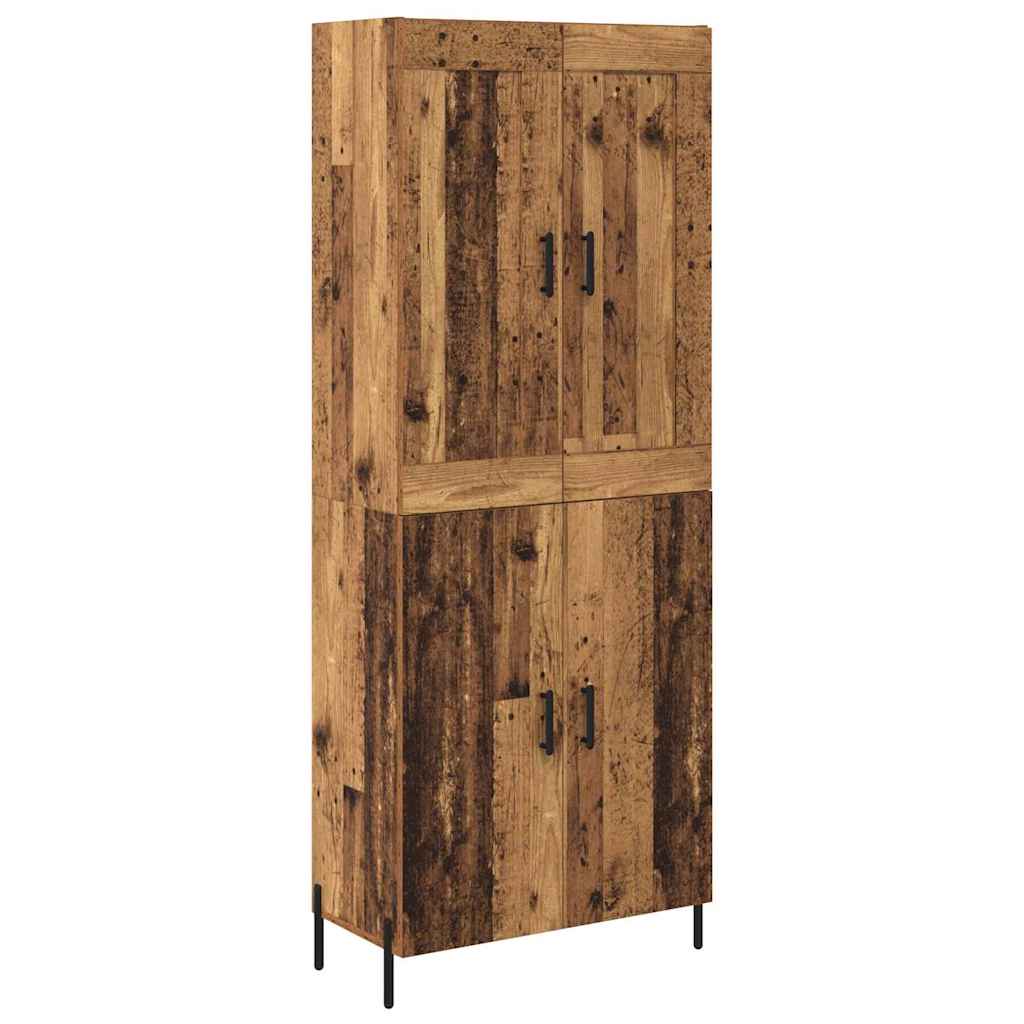Highboard 2 stk. Gammelt træ 69,5 x 34 x 180 cm Konstrueret træ