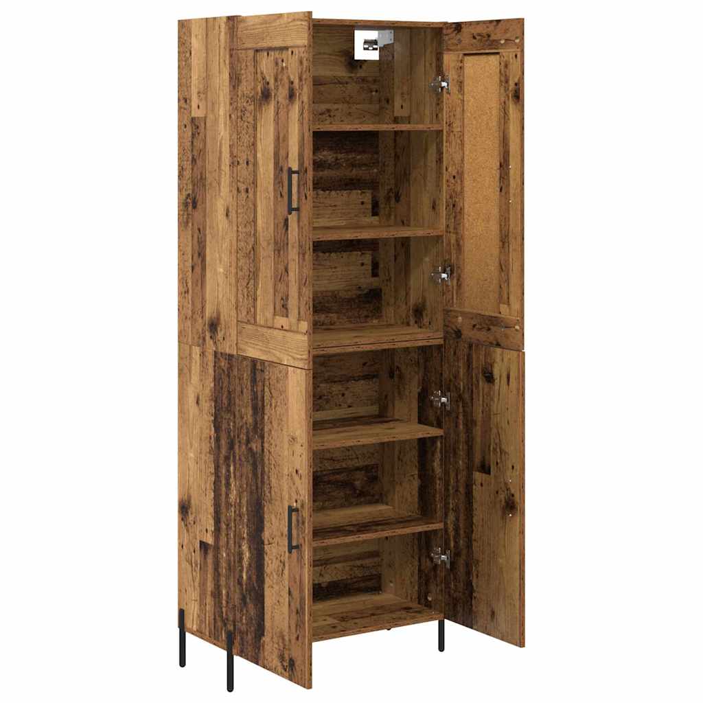 Highboard 2 stk. Gammelt træ 69,5 x 34 x 180 cm Konstrueret træ